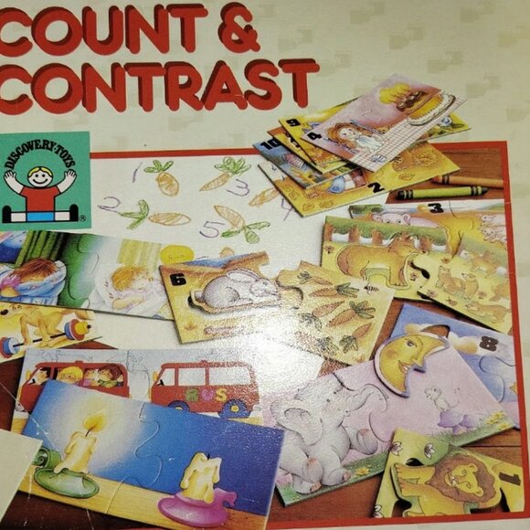 Discovery Toys Vintage Count & Contrast Puzzle Game Made In Spain Good Used Cond - Picture 5 of 10